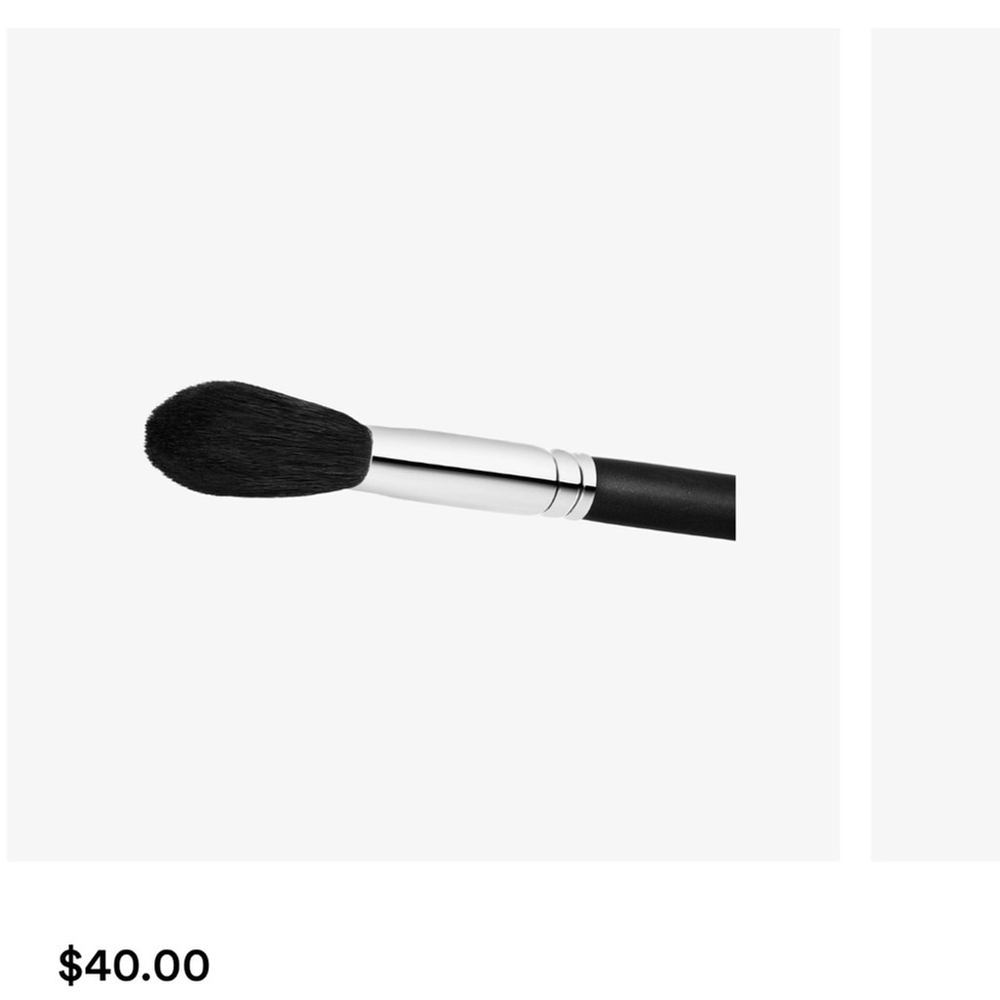 MAC 129 Synthetic Powder + Blush Brush BLACK NEW Beauty - Picture 2 of 5